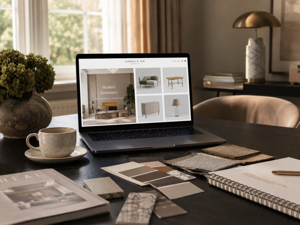Luxury interior design insights UK showing a finished hallway with console table, mirror, lighting and elegant home décor