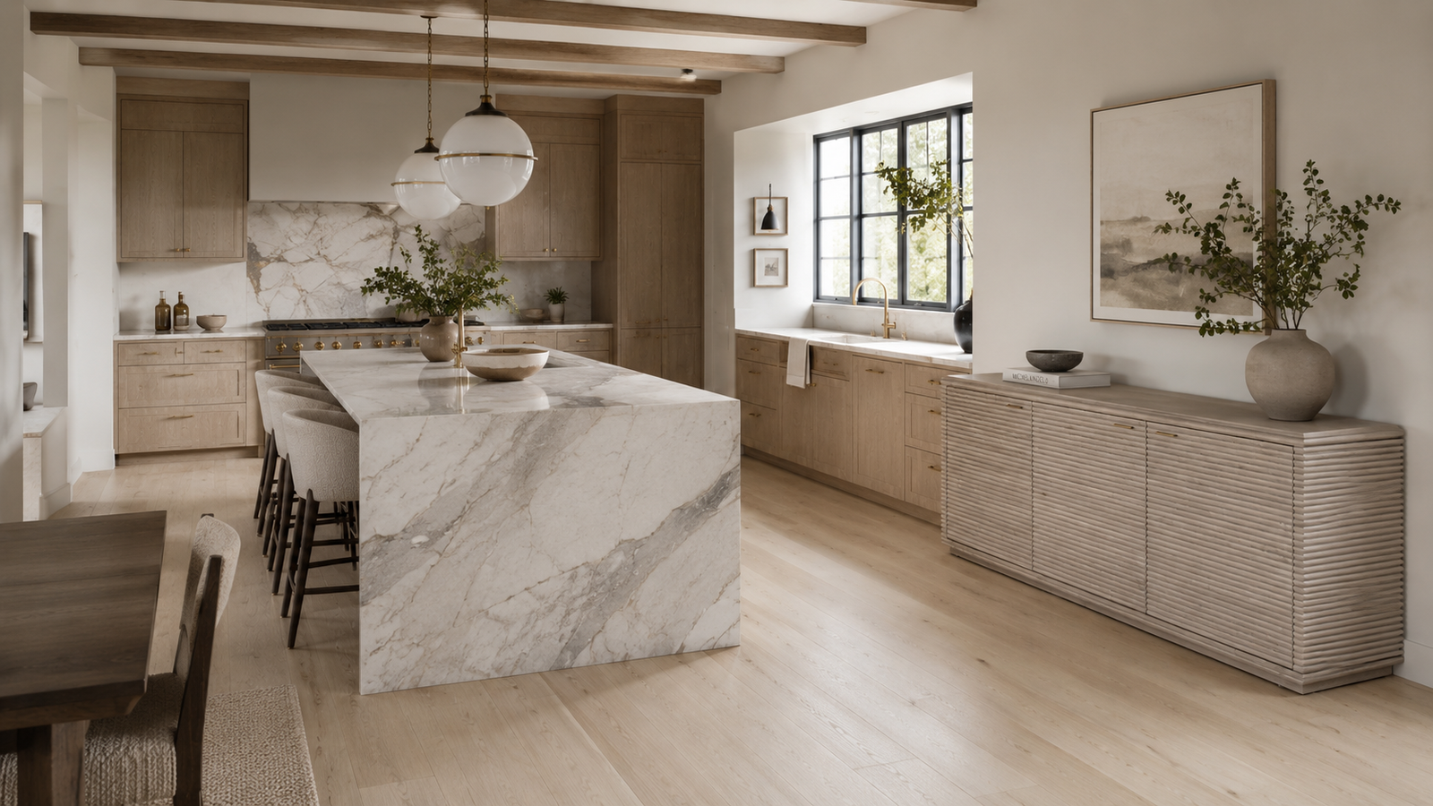 oak sideboard in a luxury home