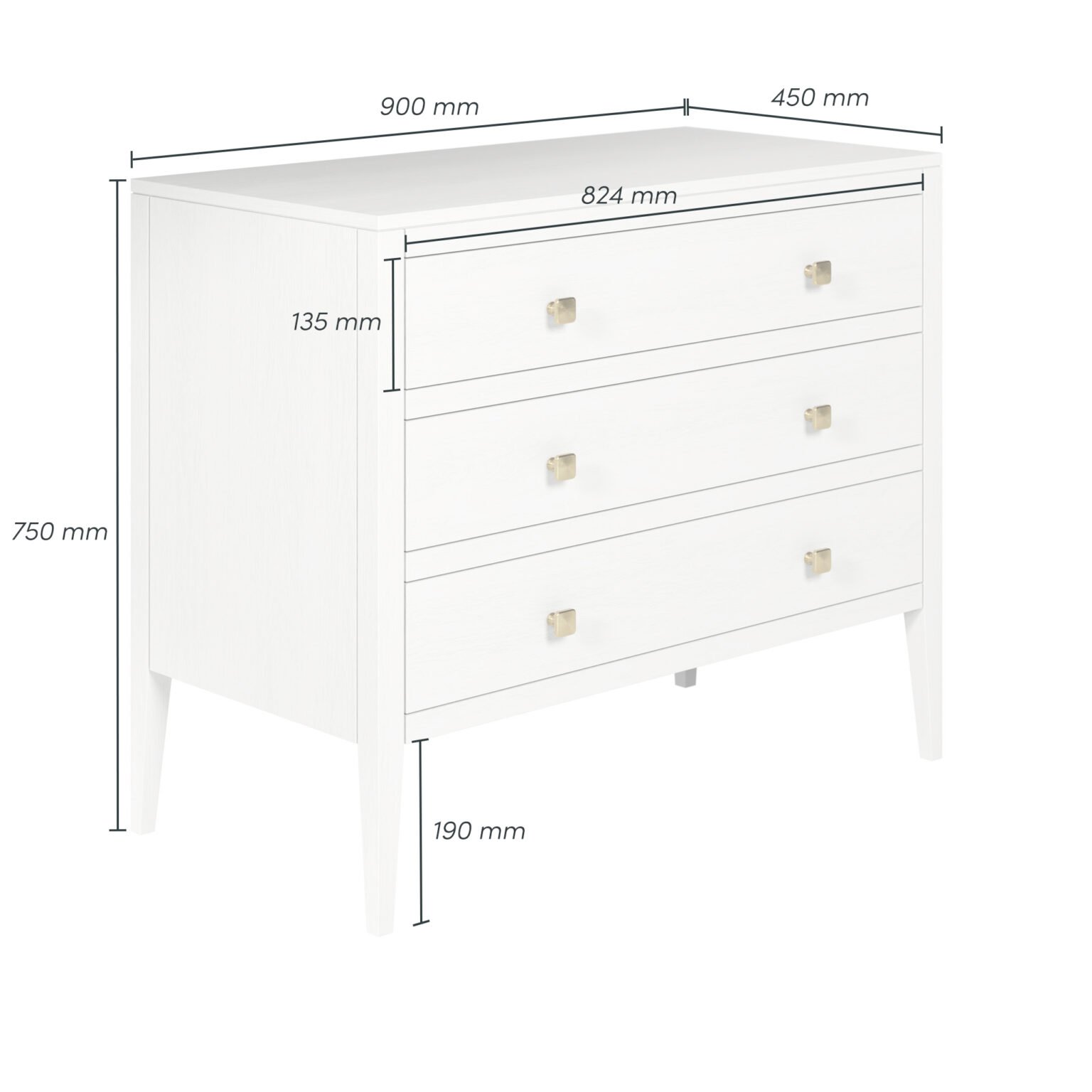 Radford Chest of Drawers | White