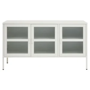 Ciere Three Door White Metal Sideboard