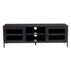 Ciere Two Door Black Metal Media Unit