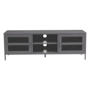 Ciere Two Door Grey Metal Media Unit