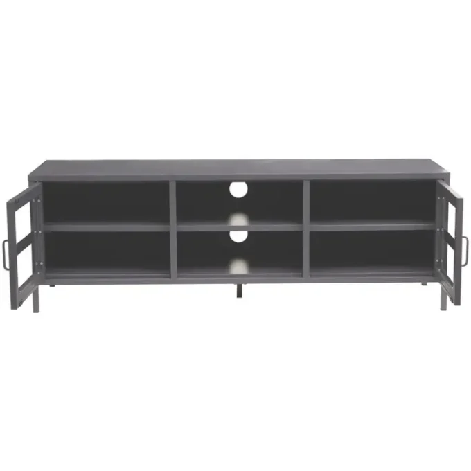 Ciere Two Door Grey Metal Media Unit1
