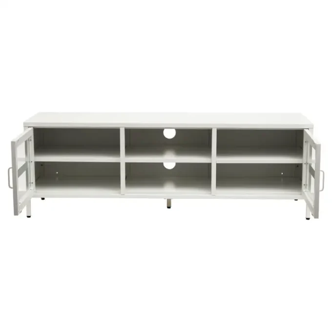 Ciere Two Door White Metal Media Unit1