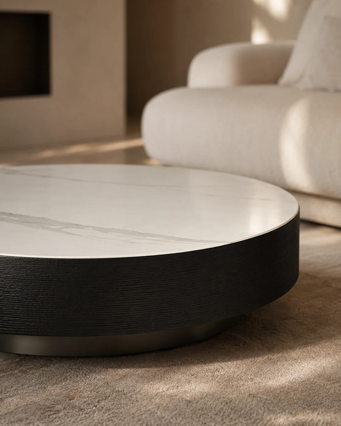 Coin Coffee Table - White Marble Coin Coffee Table - White Marble