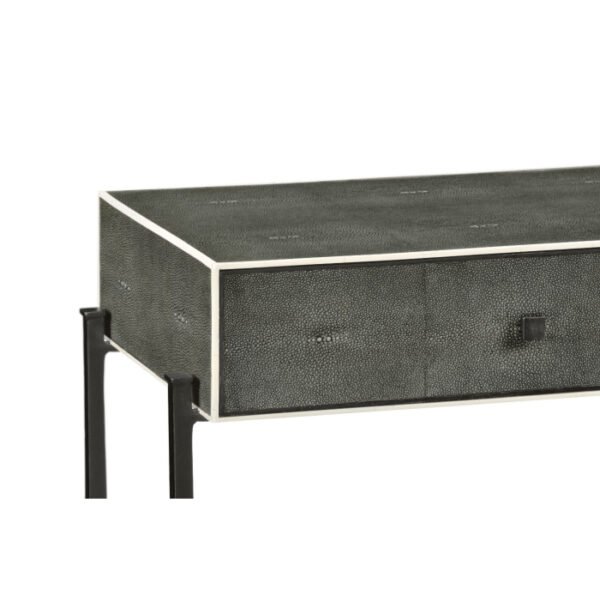 Console Table 1930s in Anthracite Shagreen - Bronze1