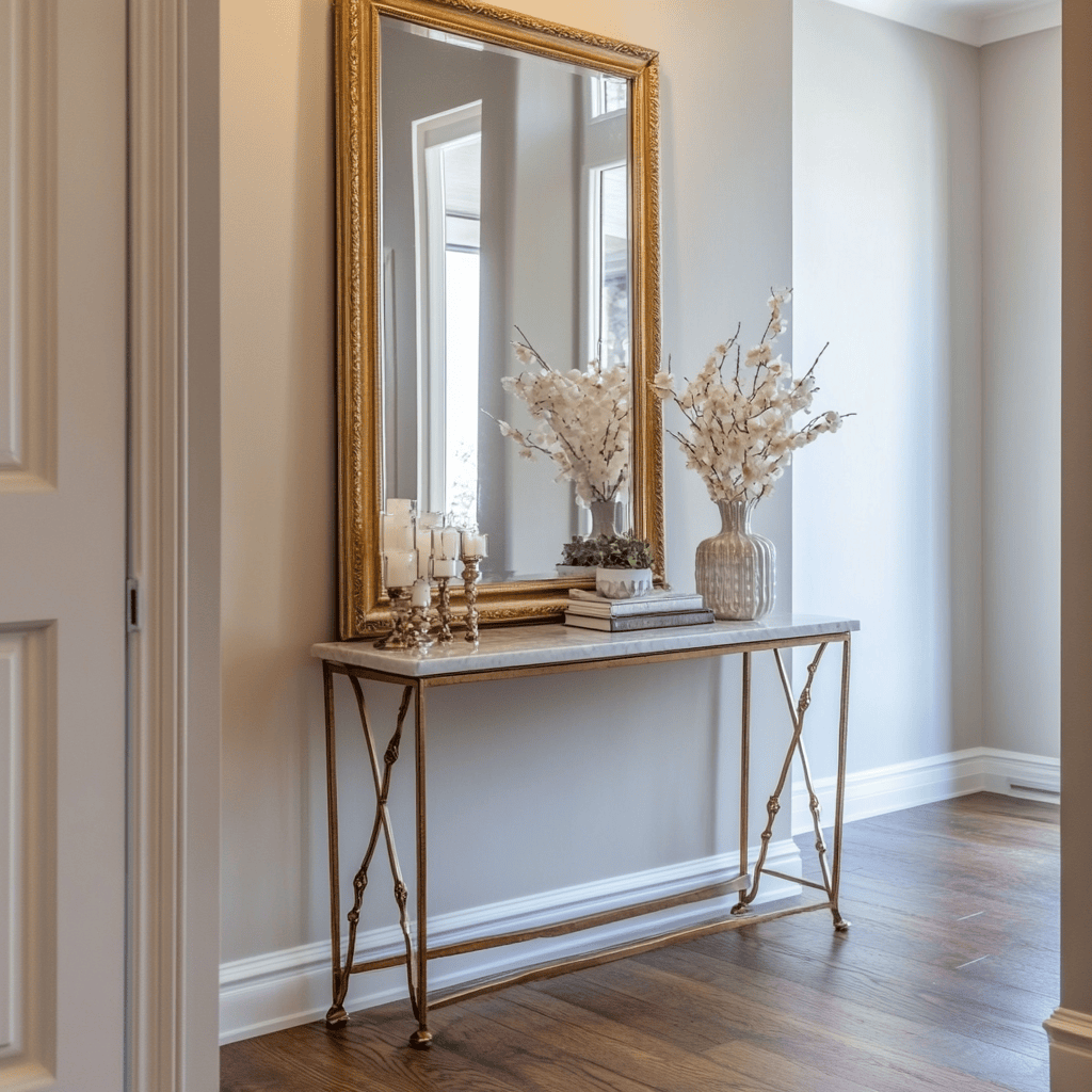 Console Table & Oversized Mirror