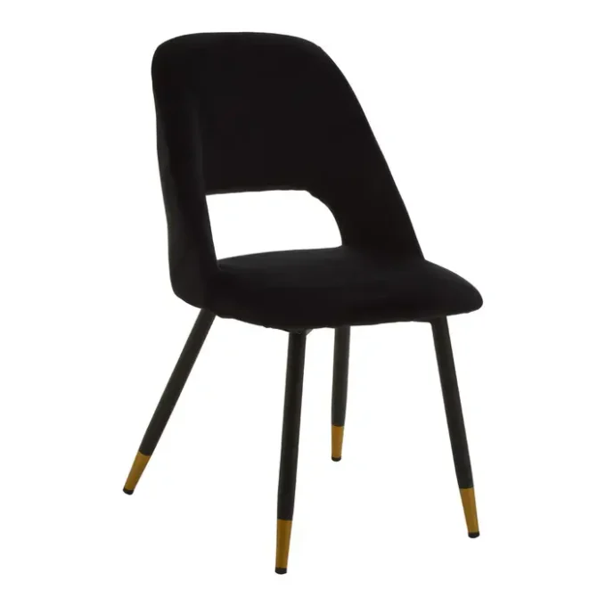 Crestfield Black Velvet Dining Chair1