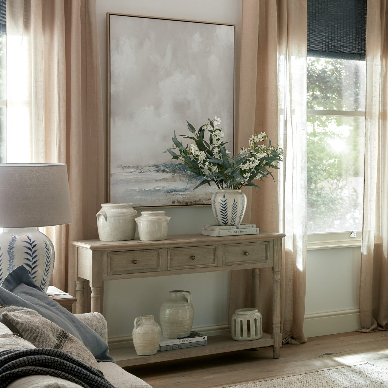 Delphine Collection 3 Drawer Console With Shelf Delphine Collection 3 Drawer Console With Shelf