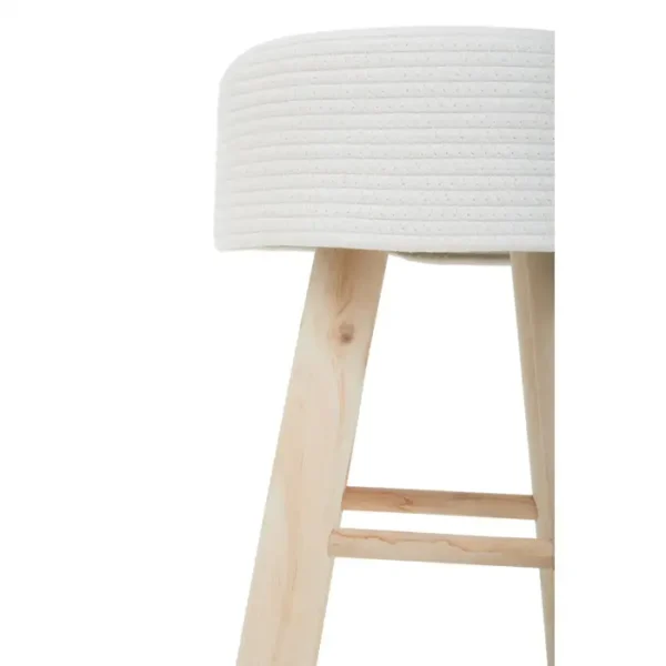 Entigo White Cotton Rope Stool2