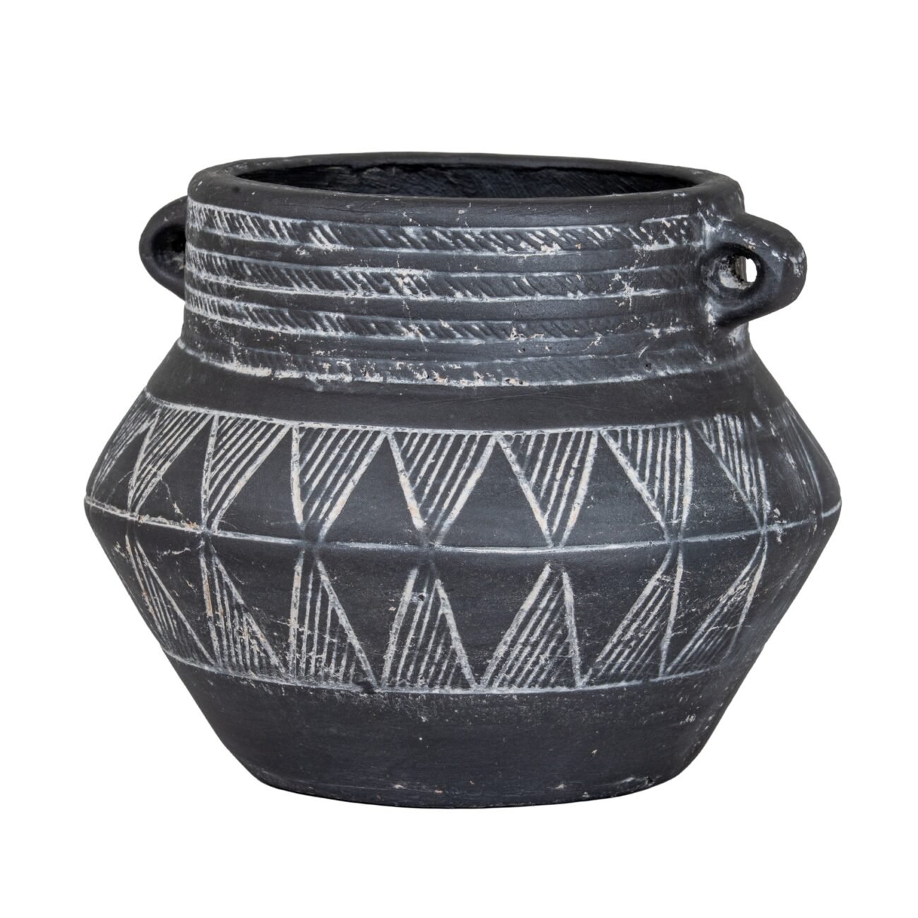 Etched Collection Pot With Handle Etched Collection Pot With Handle