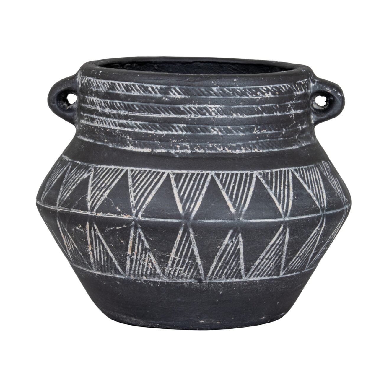 Etched Collection Pot With Handle Etched Collection Pot With Handle