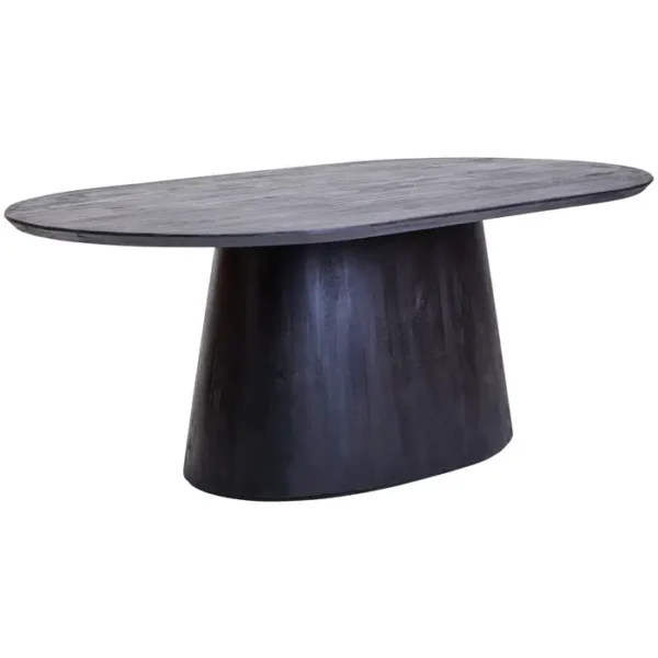 Fandora Oval Mango Wood Black Finish Dining Table