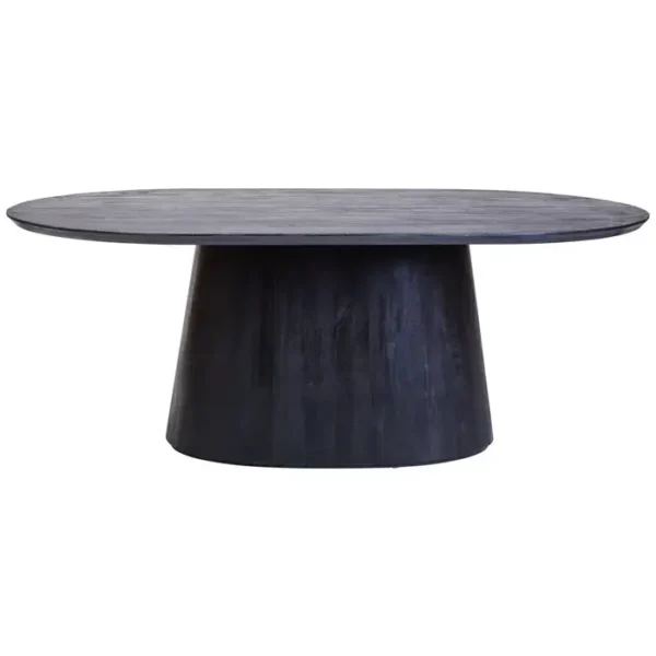 Fandora Oval Mango Wood Black Finish Dining Table1