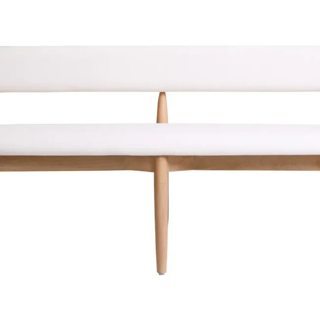 Solo Texture Fabric Black Iron And Wood Frame Dining Bench1