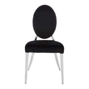 Farai Black Velvet And Silver Chair