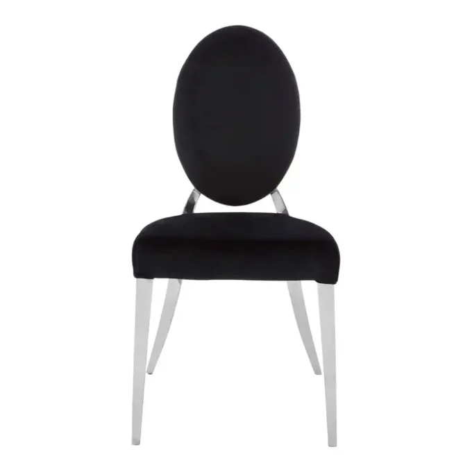 Farai Black Velvet And Silver Chair