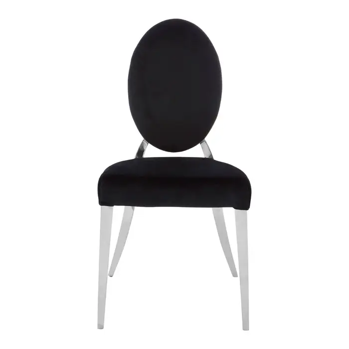 Farai Black Velvet And Silver Chair Farai Black Velvet And Silver Chair