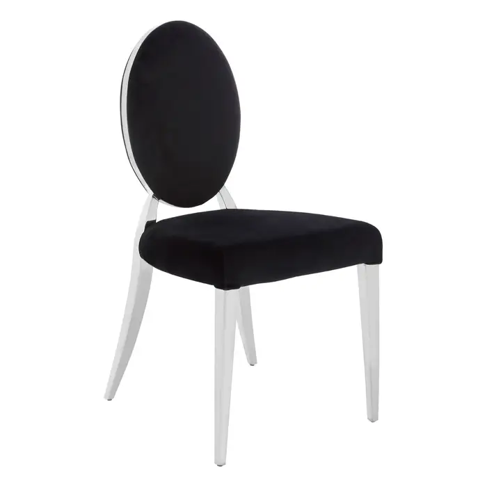 Farai Black Velvet And Silver Chair Farai Black Velvet And Silver Chair1