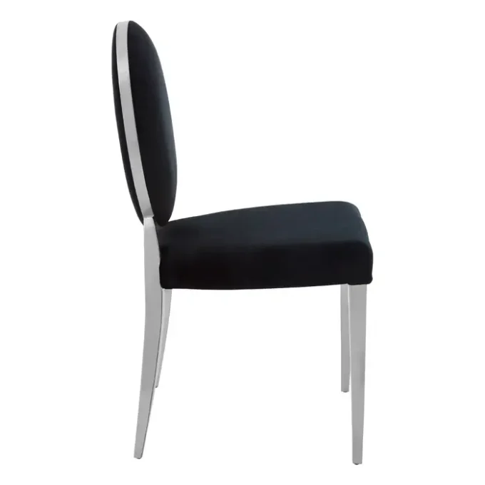 Farai Black Velvet And Silver Chair2