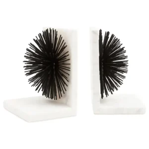 Farnley Set Of Two Black Finish Starburst Bookends