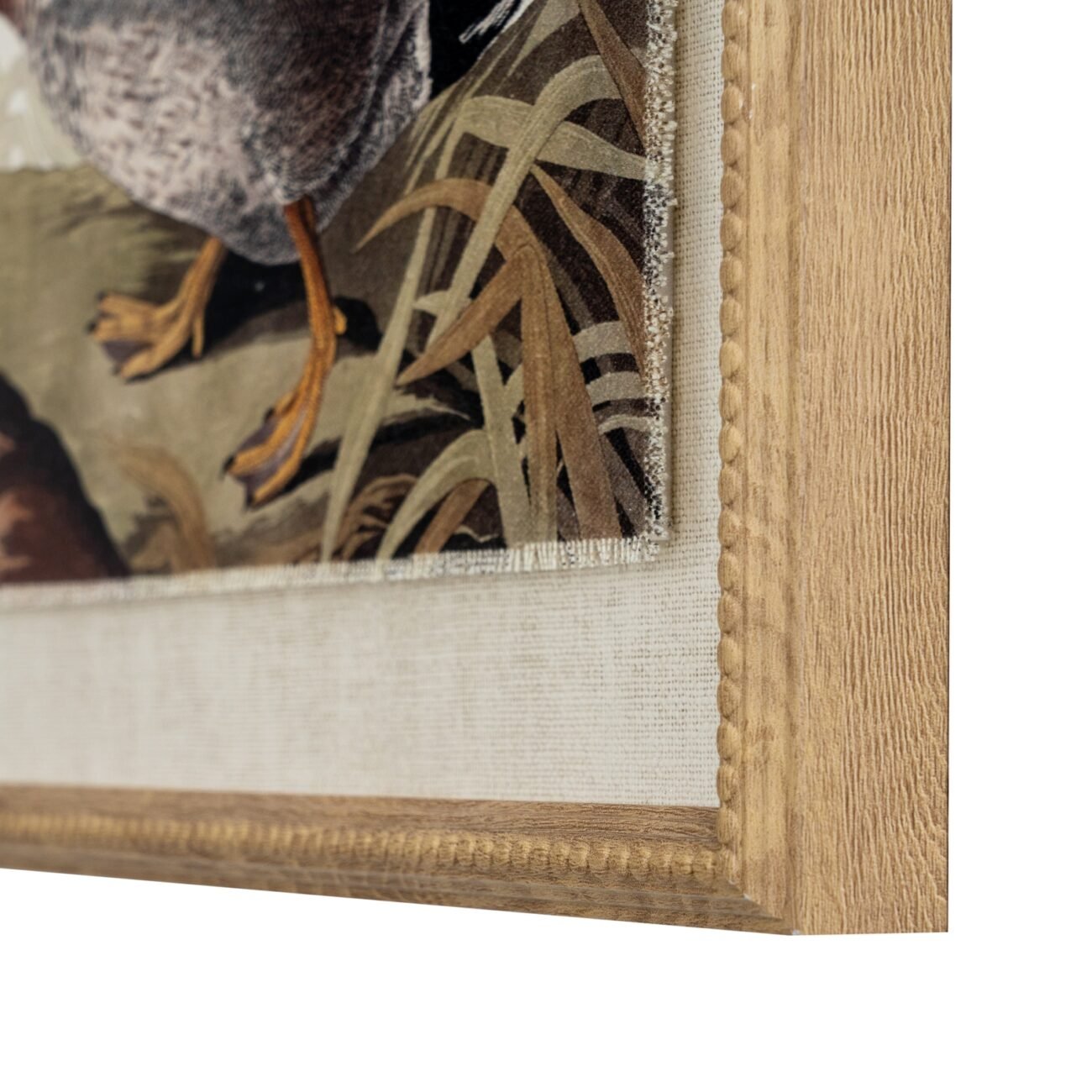 Flora & Fauna Collection Duck On Linen In Beaded Frame Flora & Fauna Collection Duck On Linen In Beaded Frame