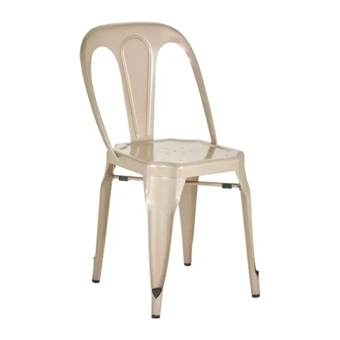 Grandi Champagne Finish Metal Chair