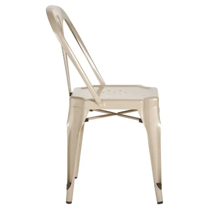 Grandi Champagne Finish Metal Chair2
