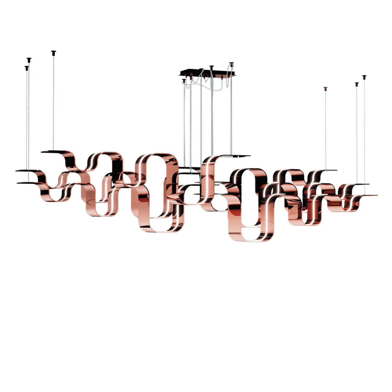 Ribon Suspension Lamp Rose Gold