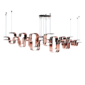 Ribon Suspension Lamp Rose Gold