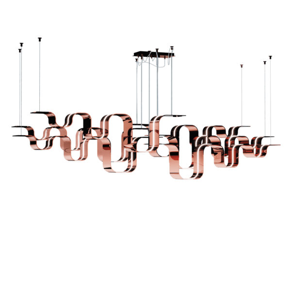 Ribon Suspension Lamp Rose Gold