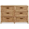 Hadley Rattan Six Drawer Chest