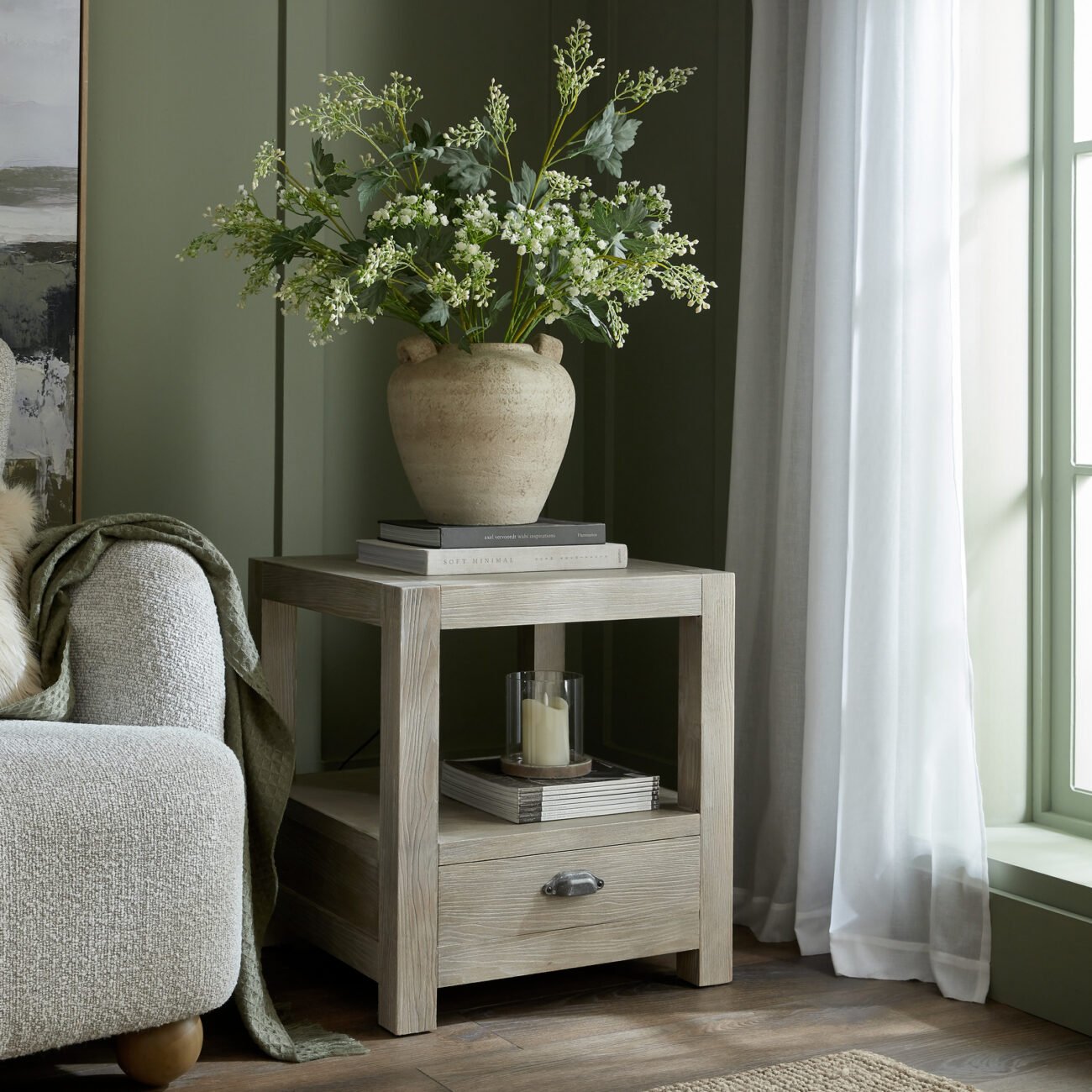 Haldon Collection 1 Drawer Side Table With Shelf Haldon Collection 1 Drawer Side Table With Shelf