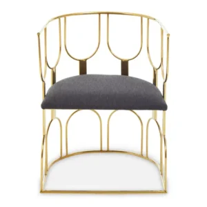 Hamil Black Dining Chair with Gold Frame