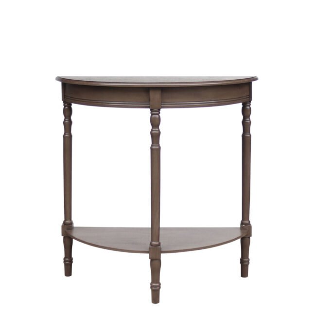 Le Heritage Dark Brown Half Moon Wooden Console Table