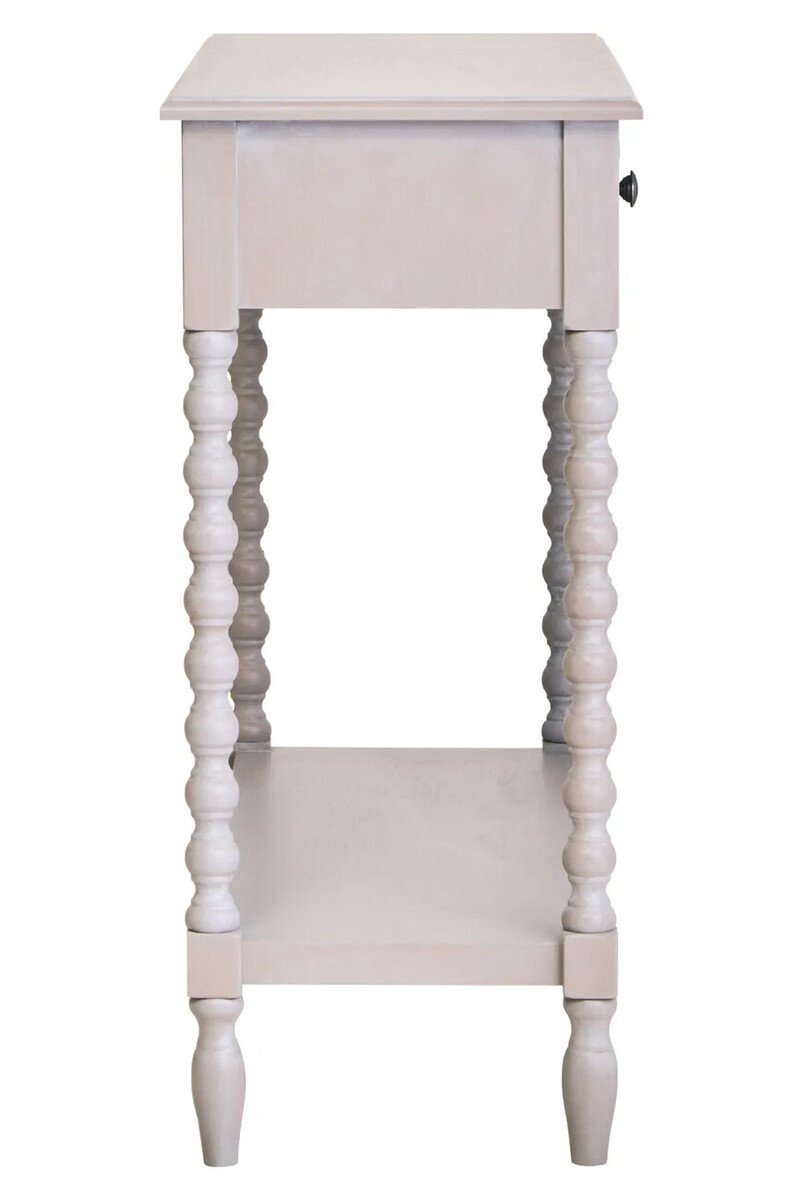 Le Heritage Two Drawer Bobble Detail Grey Wooden Console Table Le Heritage Two Drawer Bobble Detail Grey Wooden Console Table