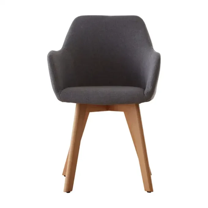 Holm Grey Fabric Chair With Wood Legs