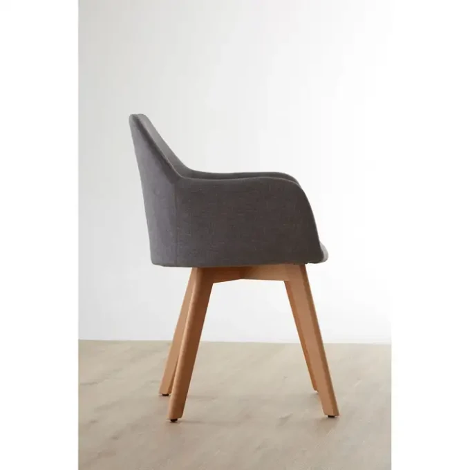 Holm Grey Fabric Chair With Wood Legs2