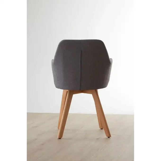 Holm Grey Fabric Chair With Wood Legs3