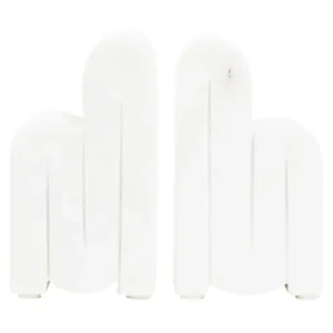 Humbil Set Of 2 White Marble Bookends