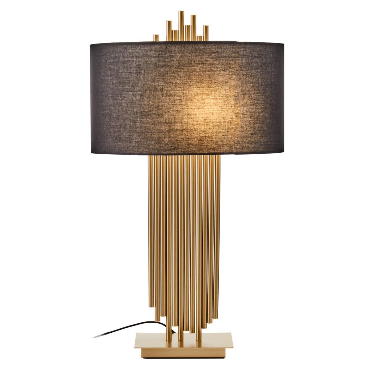 Imperia Gold Table Lamp with Black Linen Shade Imperia Gold Table Lamp with Black Linen Shade