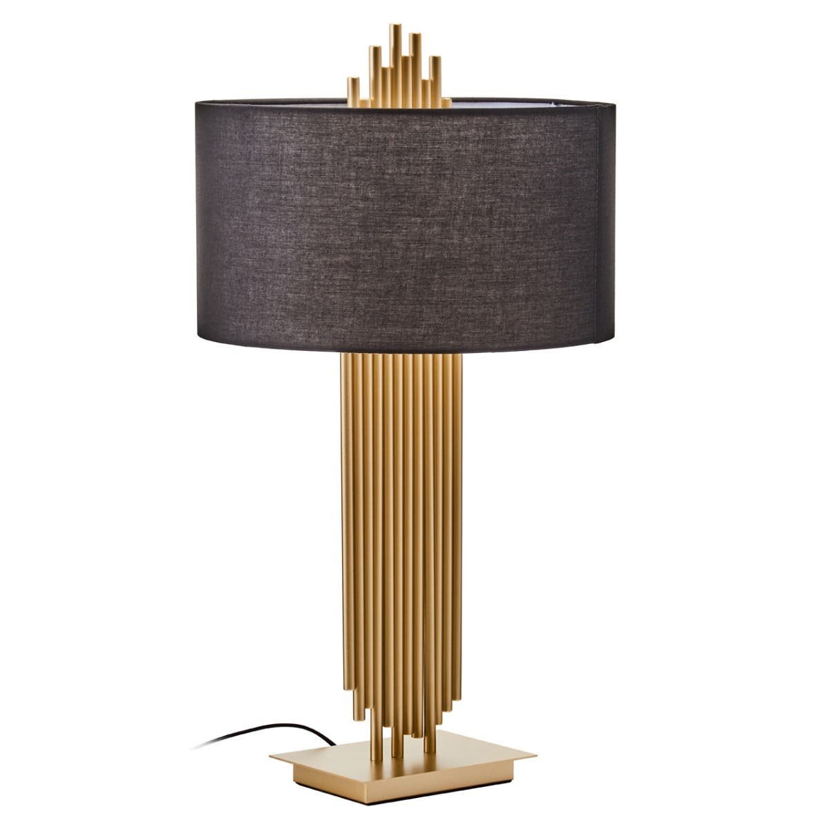 Imperia Gold Table Lamp with Black Linen Shade Imperia Gold Table Lamp with Black Linen Shade