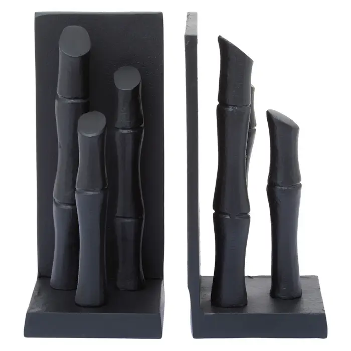 Kew Set Of Two Black Finish Bamboo Effect Bookends Kew Set Of Two Black Finish Bamboo Effect Bookends