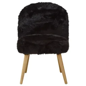 Krentin Black Fur Effect Chair