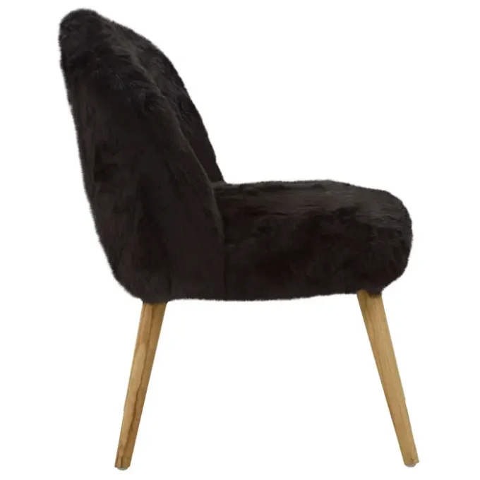 Krentin Black Fur Effect Chair2