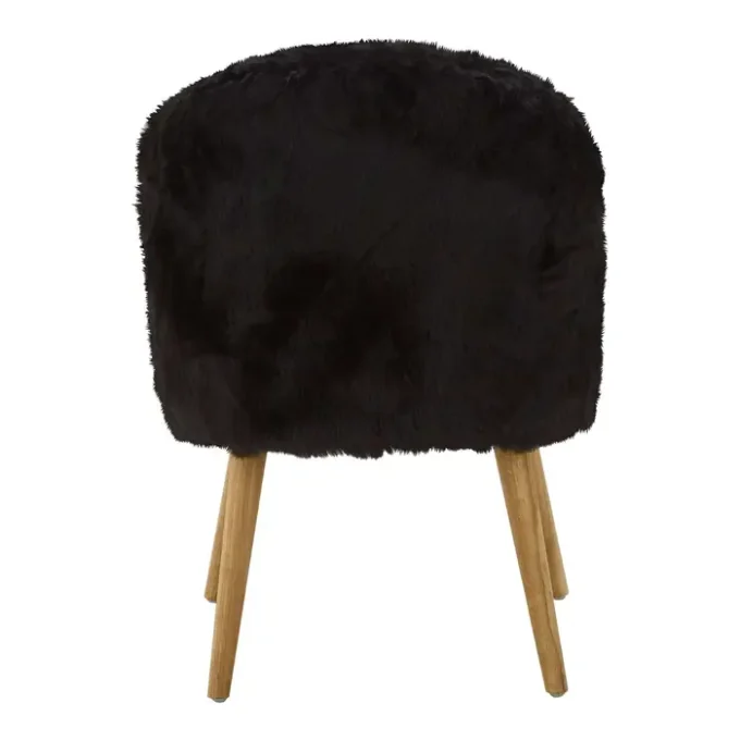 Krentin Black Fur Effect Chair3