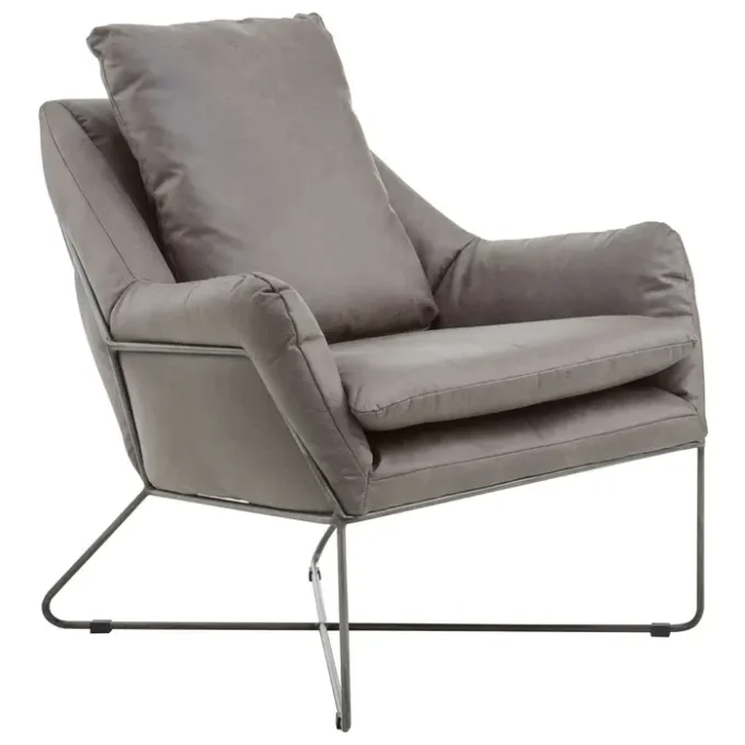 Lang Grey faux leather Chair1
