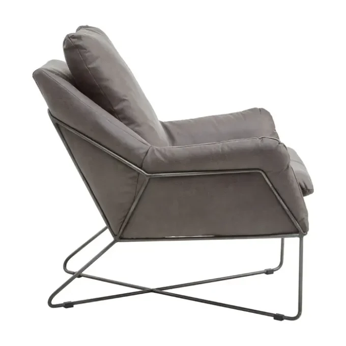 Lang Grey faux leather Chair2