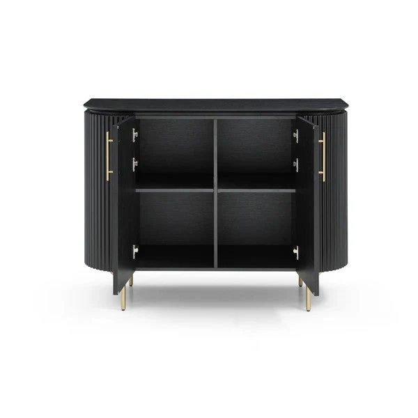 Lantine 2 Door Cabinet - Black Oak & Brass Lantine 2 Door Cabinet - Black Oak & Brass