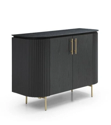 Lantine 2 Door Cabinet - Black Oak & Brass Lantine 2 Door Cabinet - Black Oak & Brass